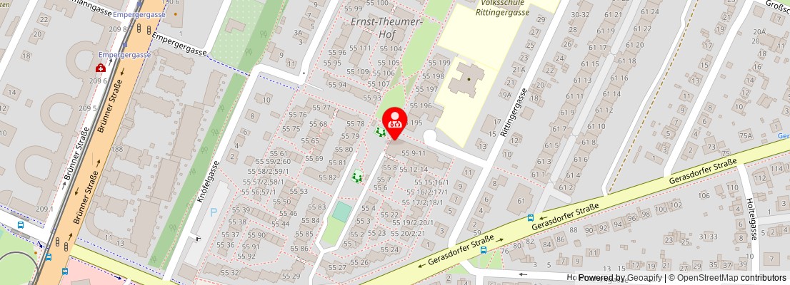Street map section around the address