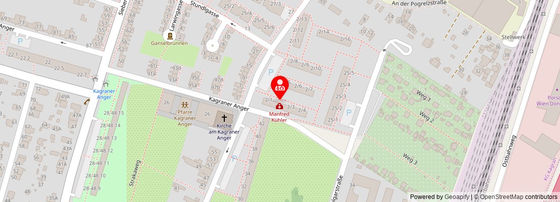 Street map section around the address