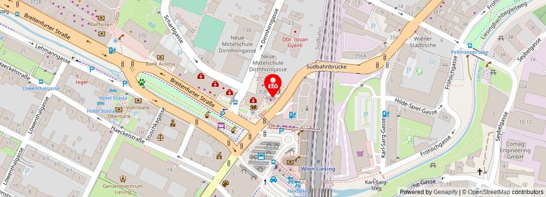 Street map section around the address