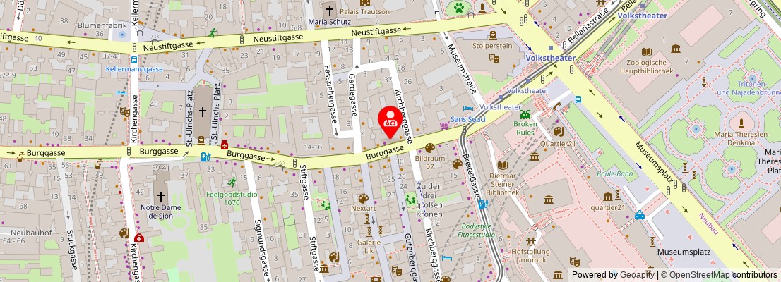 Street map section around the address