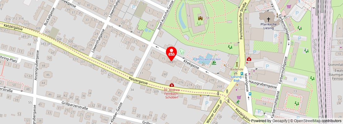 Street map section around the address