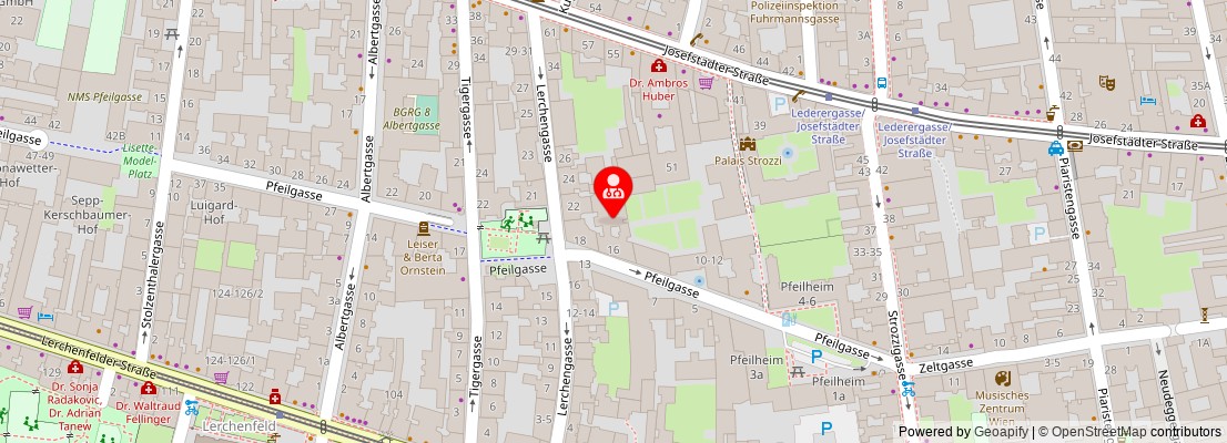 Street map section around the address