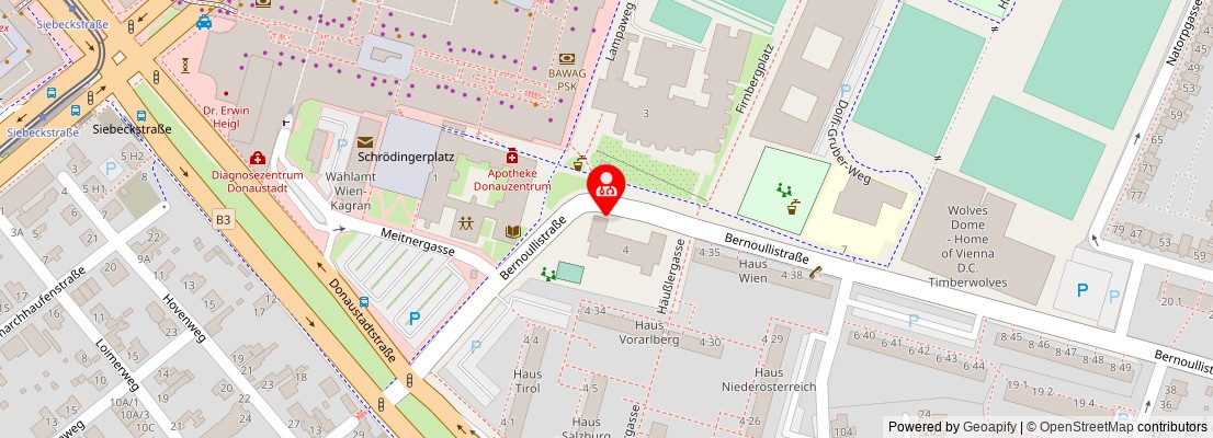 Street map section around the address