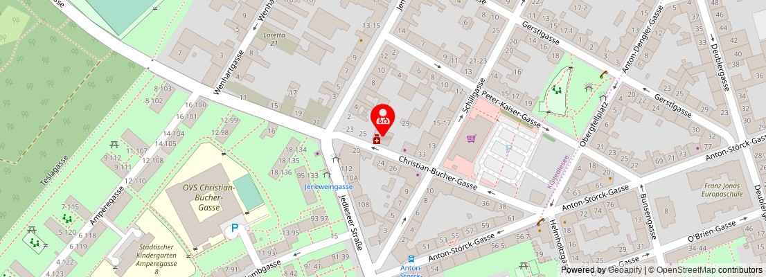 Street map section around the address