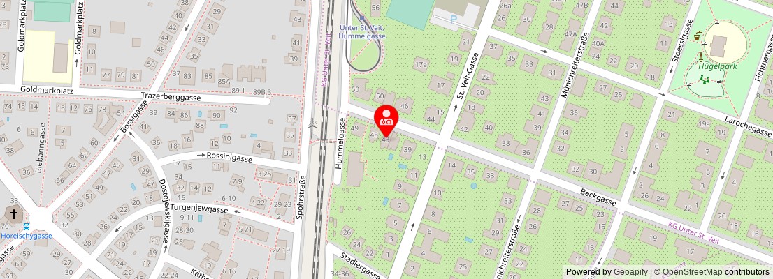 Street map section around the address
