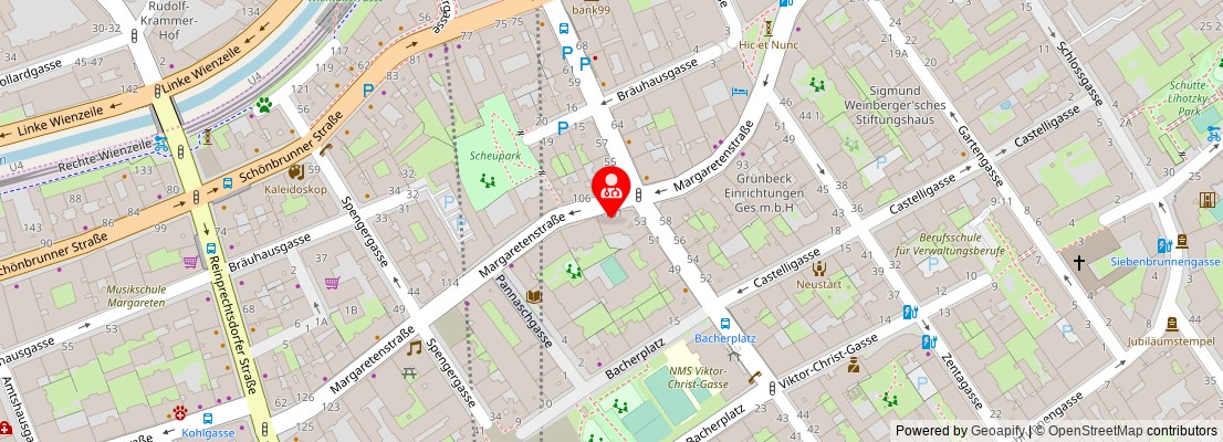 Street map section around the address