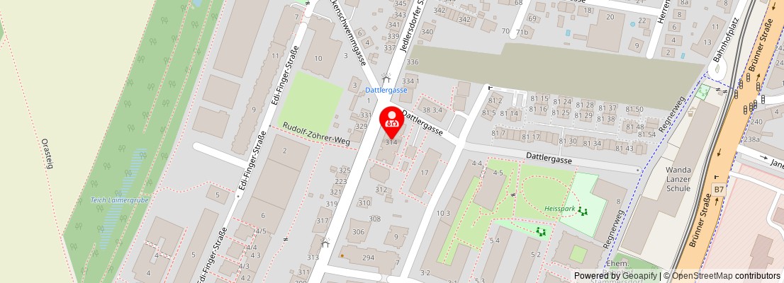 Street map section around the address