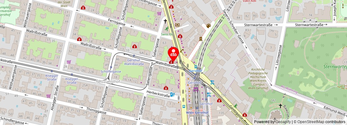 Street map section around the address