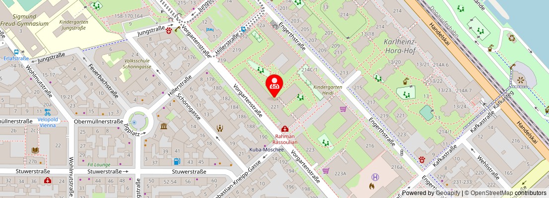 Street map section around the address