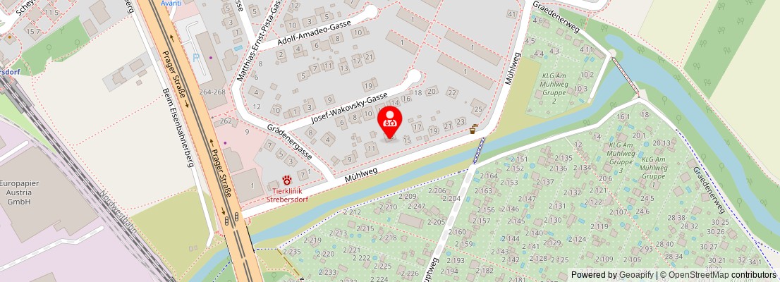 Street map section around the address