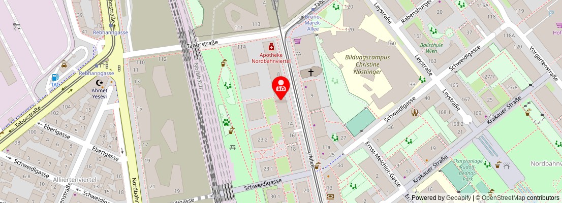Street map section around the address