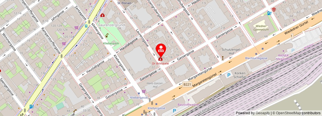 Street map section around the address
