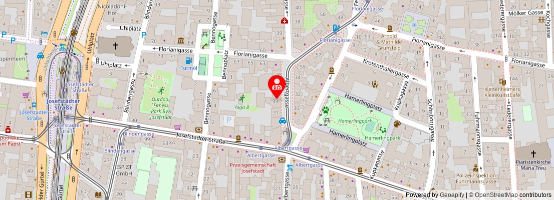 Street map section around the address