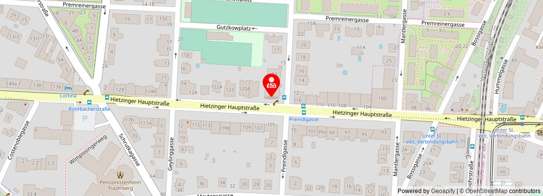 Street map section around the address