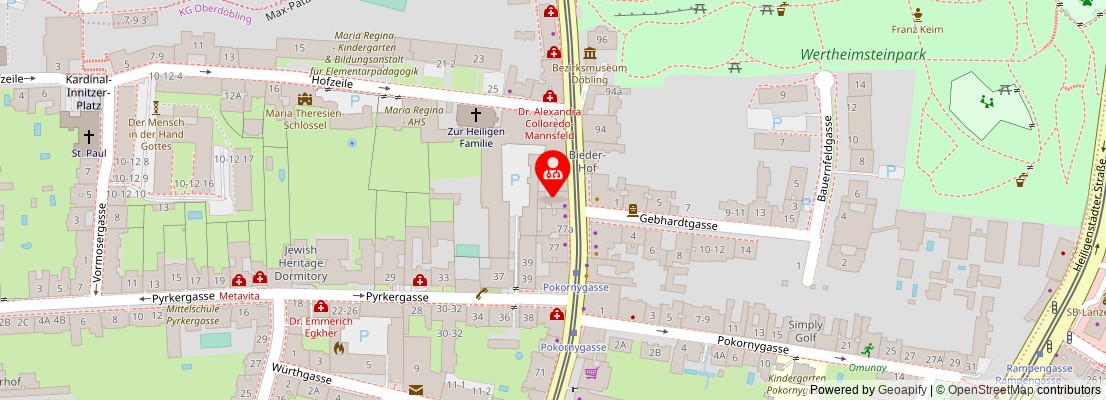 Street map section around the address