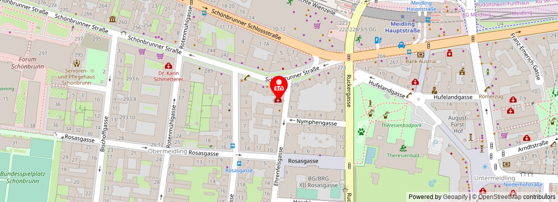 Street map section around the address