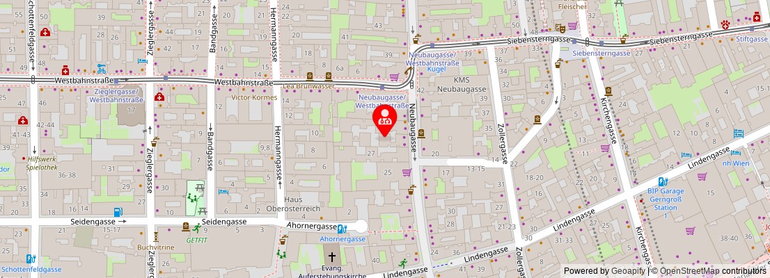 Street map section around the address