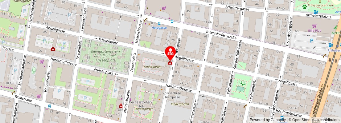 Street map section around the address