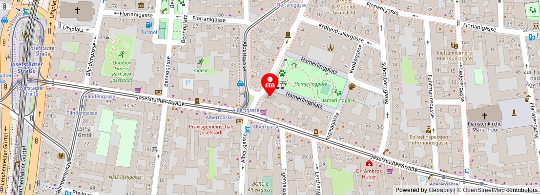 Street map section around the address