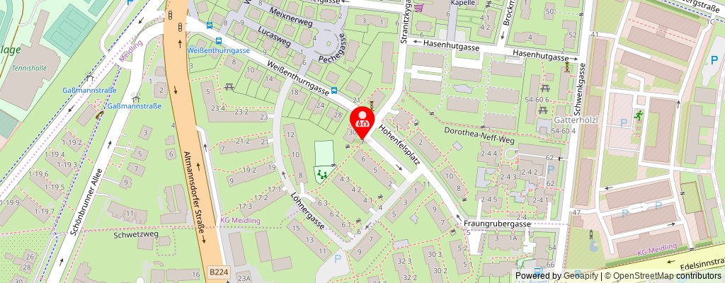 Street map section around the address