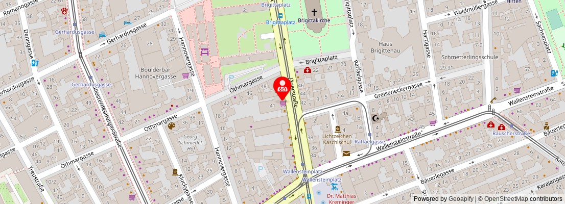 Street map section around the address