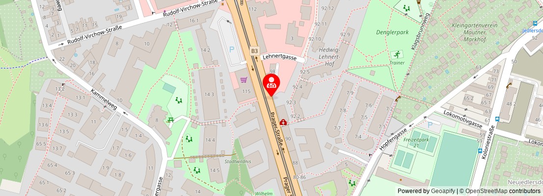 Street map section around the address