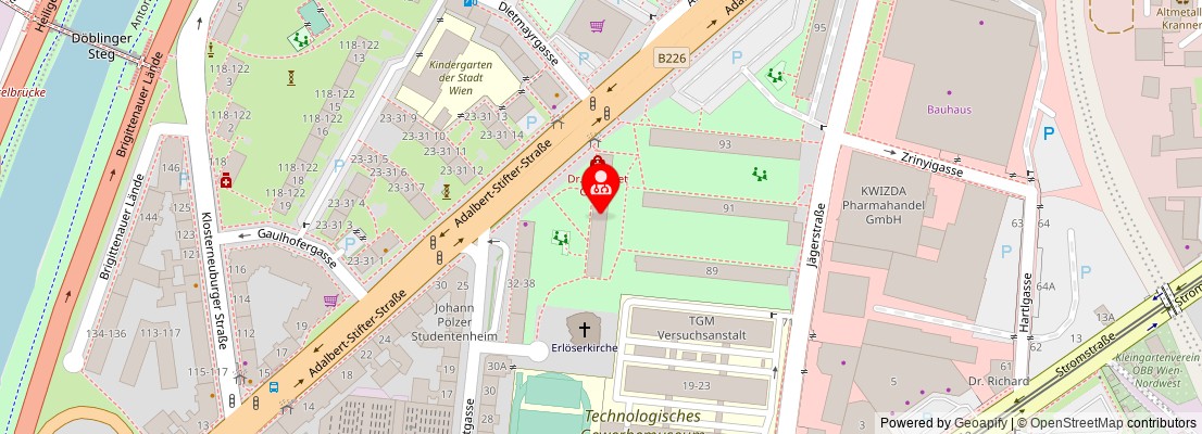 Street map section around the address