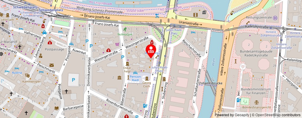 Street map section around the address