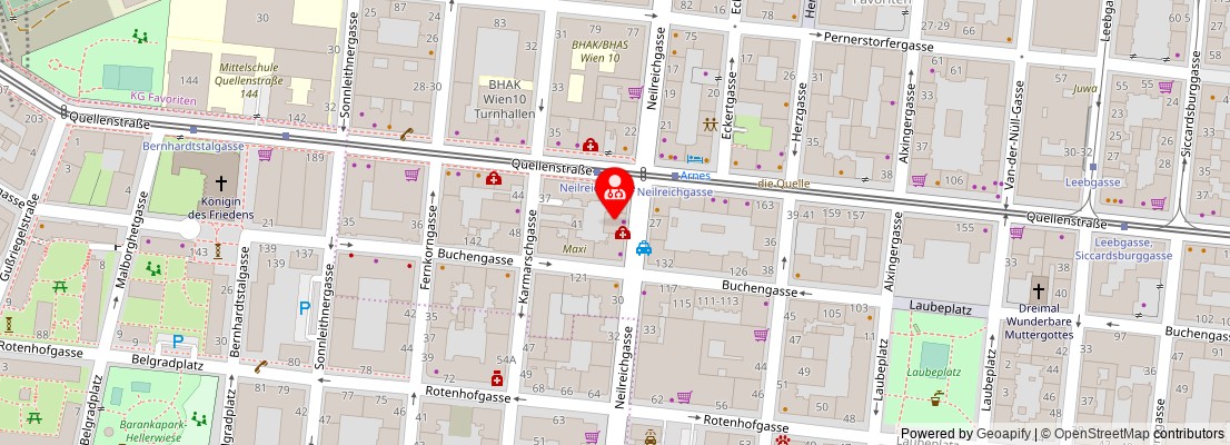Street map section around the address