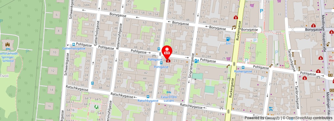 Street map section around the address