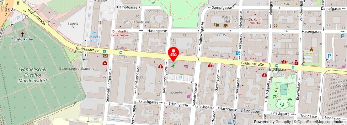 Street map section around the address