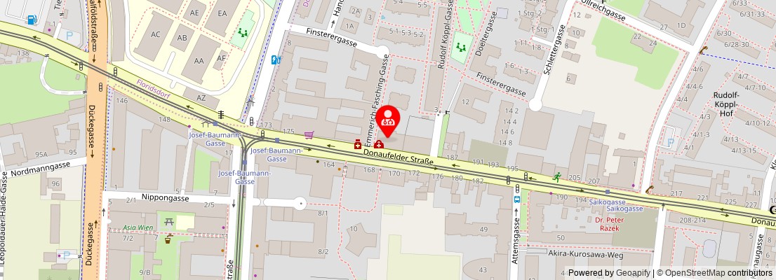Street map section around the address