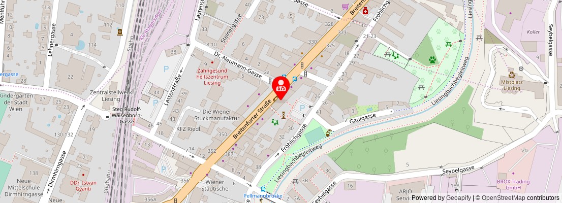 Street map section around the address