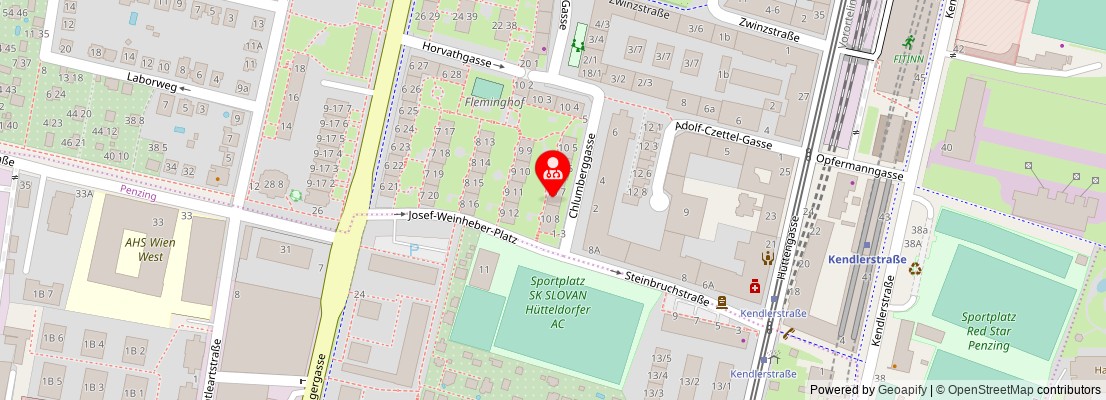 Street map section around the address