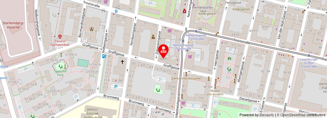 Street map section around the address