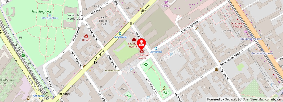 Street map section around the address