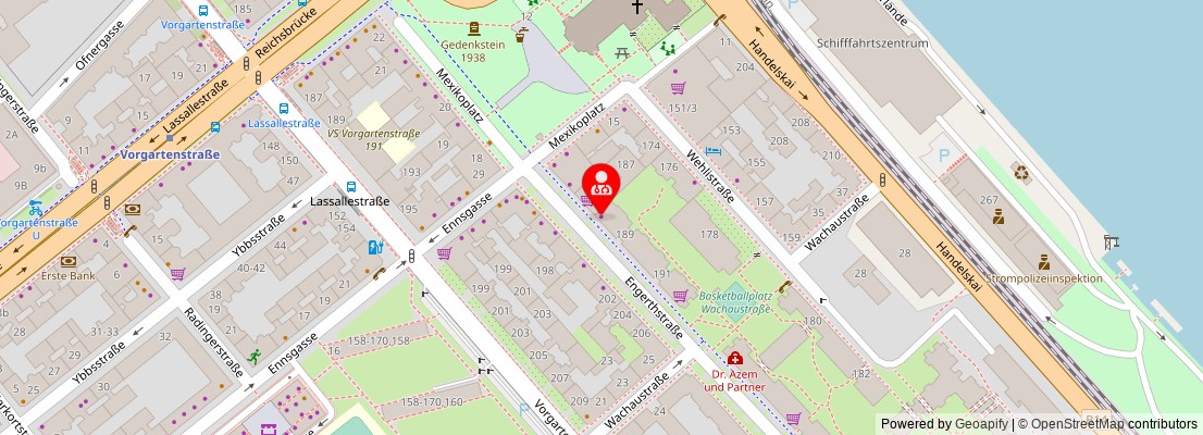 Street map section around the address