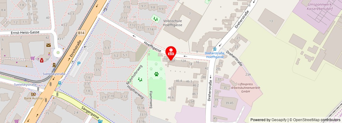 Street map section around the address