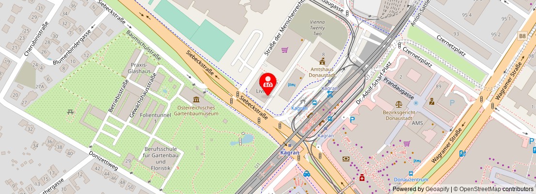 Street map section around the address