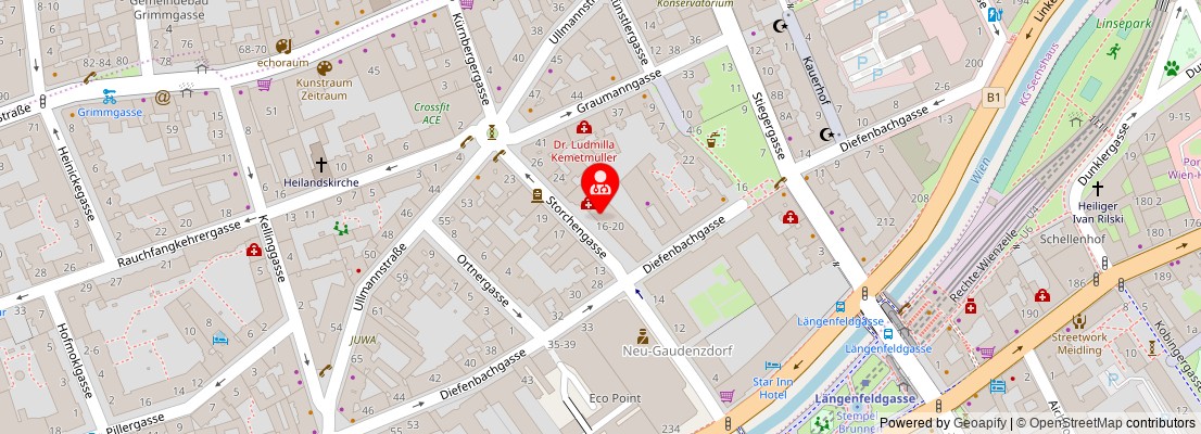 Street map section around the address