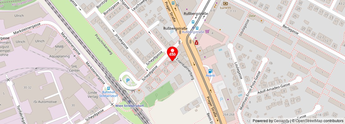 Street map section around the address