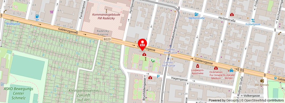 Street map section around the address