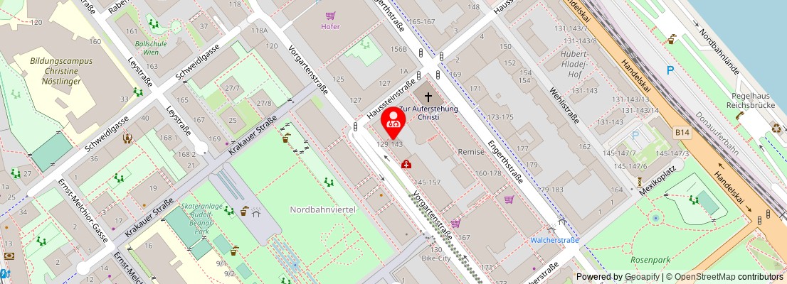 Street map section around the address