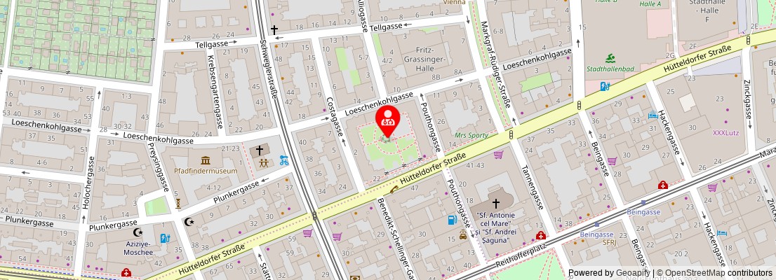 Street map section around the address