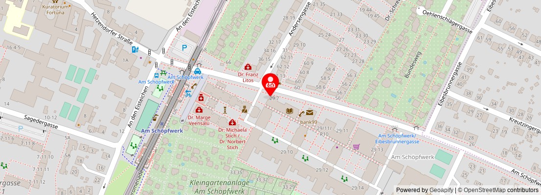 Street map section around the address