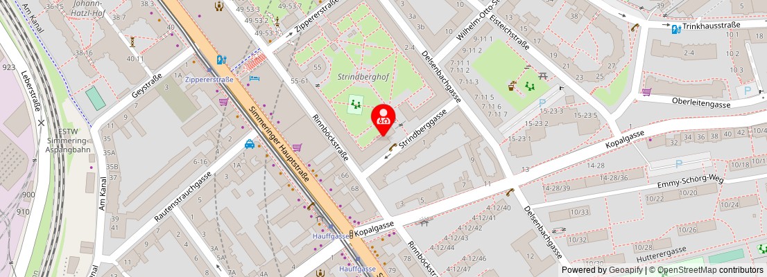 Street map section around the address