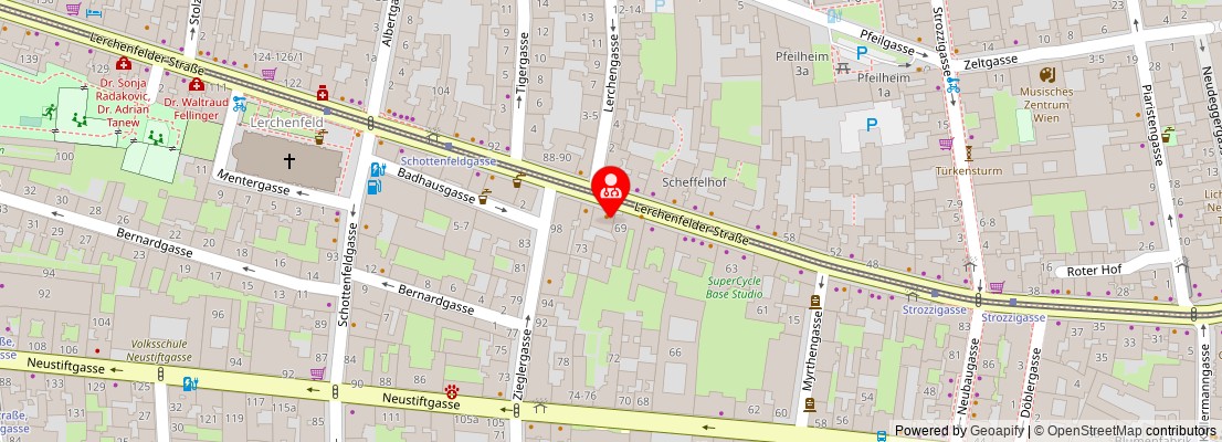 Street map section around the address