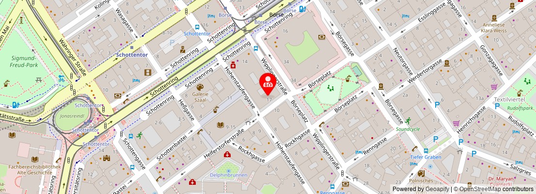 Street map section around the address