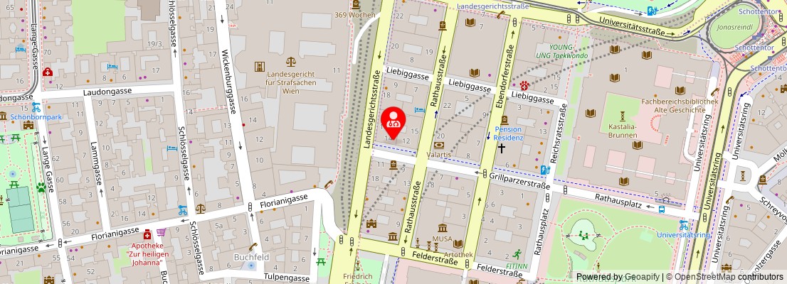 Street map section around the address