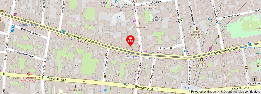 Street map section around the address